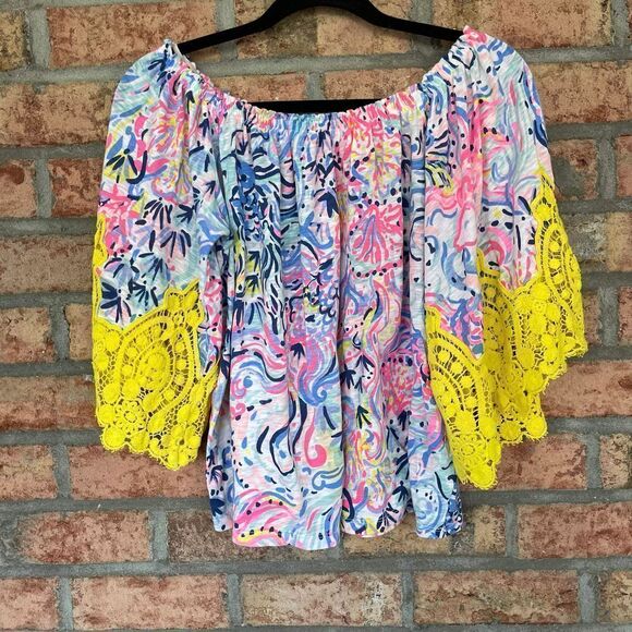 Lilly Pulitzer Zaylee Off the Shoulder Blouse S - Picture 1 of 6